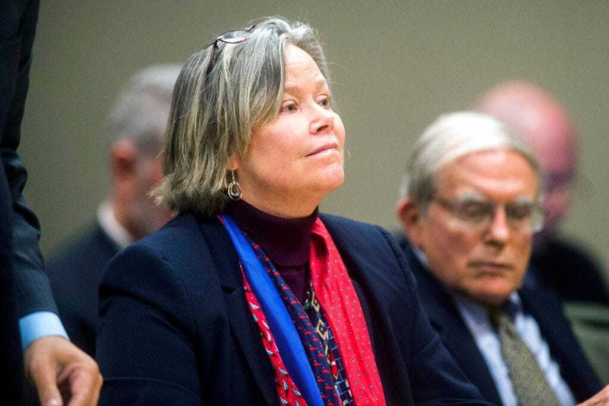 FILE - In this Dec. 7, 2018 file photo, former Michigan state medical executive Dr. Eden Wells appears in Flint, Mich. Wells, was charged. (Jake May/The Flint Journal via AP)