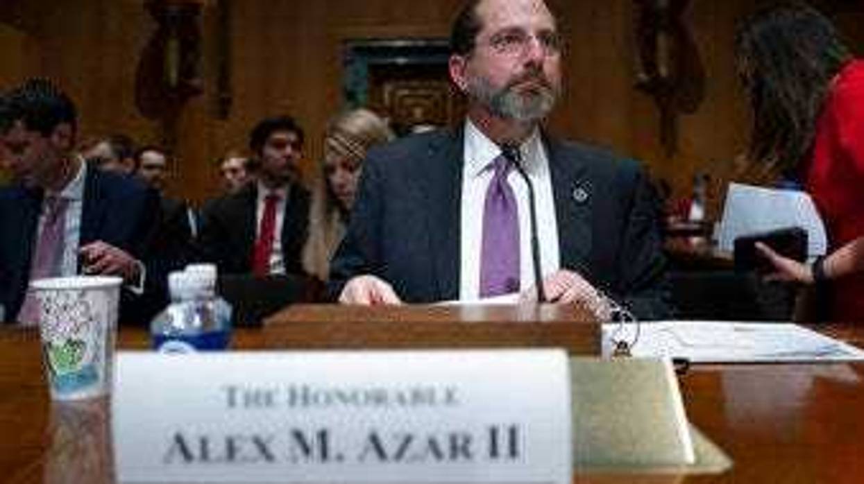FILE - In this Feb. 13, 2020 file photo, Secretary of Health and Human Services Alex Azar testifies on Capitol Hill in Washington. (AP Photo/J. Scott Applewhite)