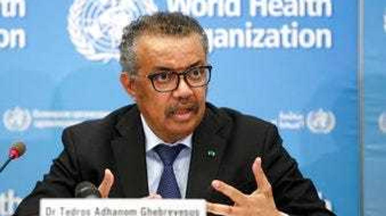 FILE - In this Feb. 24 file photo, Tedros Adhanom Ghebreyesus, Director General of the World Health Organization, addresses a press conference about the update on COVID-19 at the WHO headquarters. (Salvatore Di Nolfi/Keystone via AP, File)