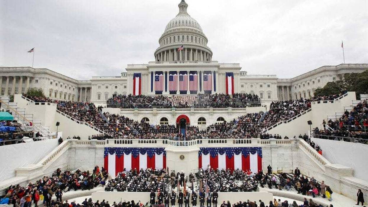 FILE - In this Jan. 20, 2017 file photo, President Donald Trump delivers his inaugural address after being sworn in as the 45th president of the United States during the 58th Presidential Inauguration at the U.S. Capitol in Washington.