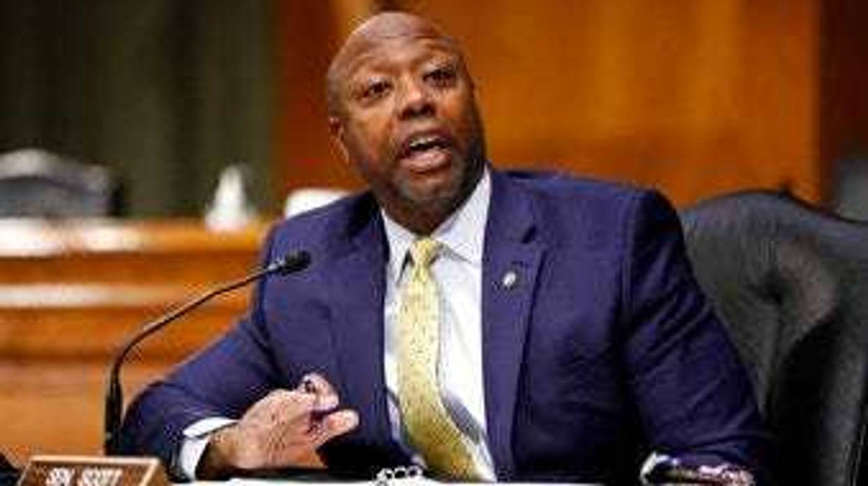 FILE - In this May 7, 2020, file photo, Sen. Tim Scott, R-S.C., speaks during a Senate Health Education Labor and Pensions Committee hearing on new coronavirus tests on Capitol Hill in Washington. (AP Photo/Andrew Harnik, Pool, File)