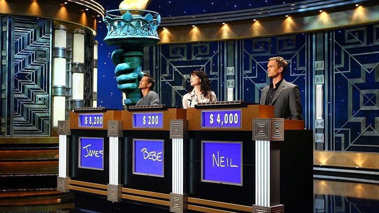 FILE - (L-R) Actors James Denton, Bebe Neuwirth and Neil Patrick Harris during a rehearsal for Celebrity Jeopardy at Radio City Music Hall on October 08, 2006 in New York City.