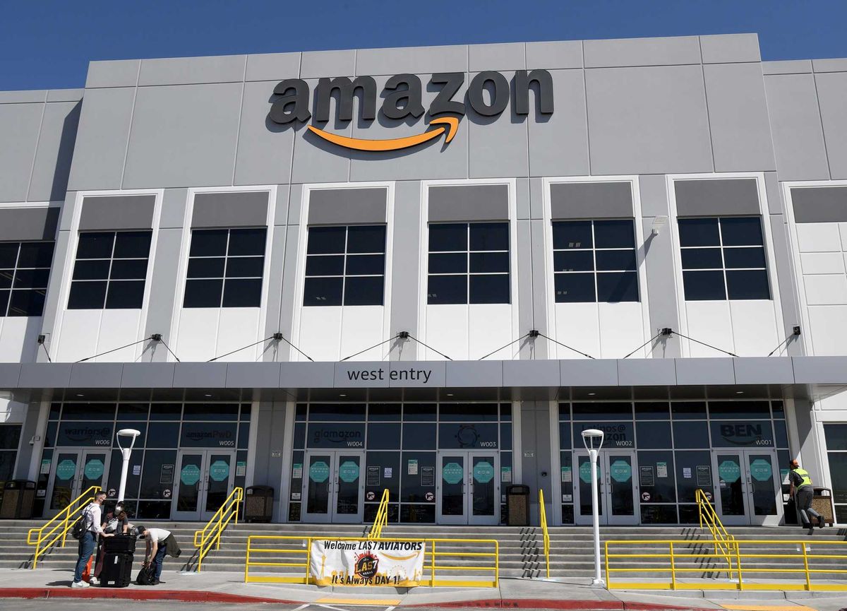 File photo: An exterior view shows an Amazon fulfillment center on March 31, 2021 in North Las Vegas, Nevada