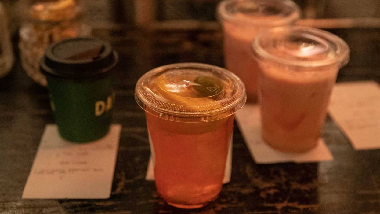 File photo: Cocktails are for sale to go at Caffe Dante bar and restaurant in Manhattan.