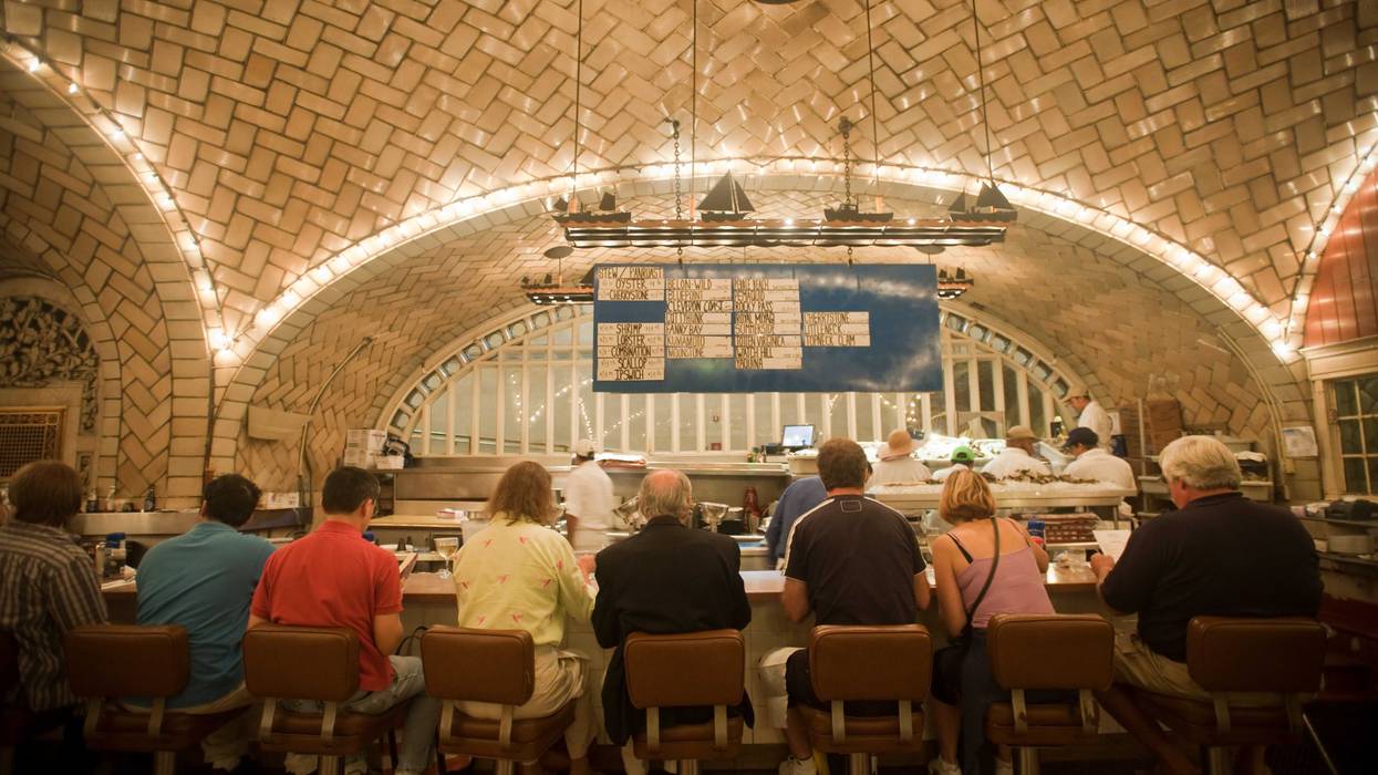 File photo: Diners in the famous Grand Central Oyster Bar in Grand Central Terminal in New York enjoy their oysters and other shellfish in September 2010