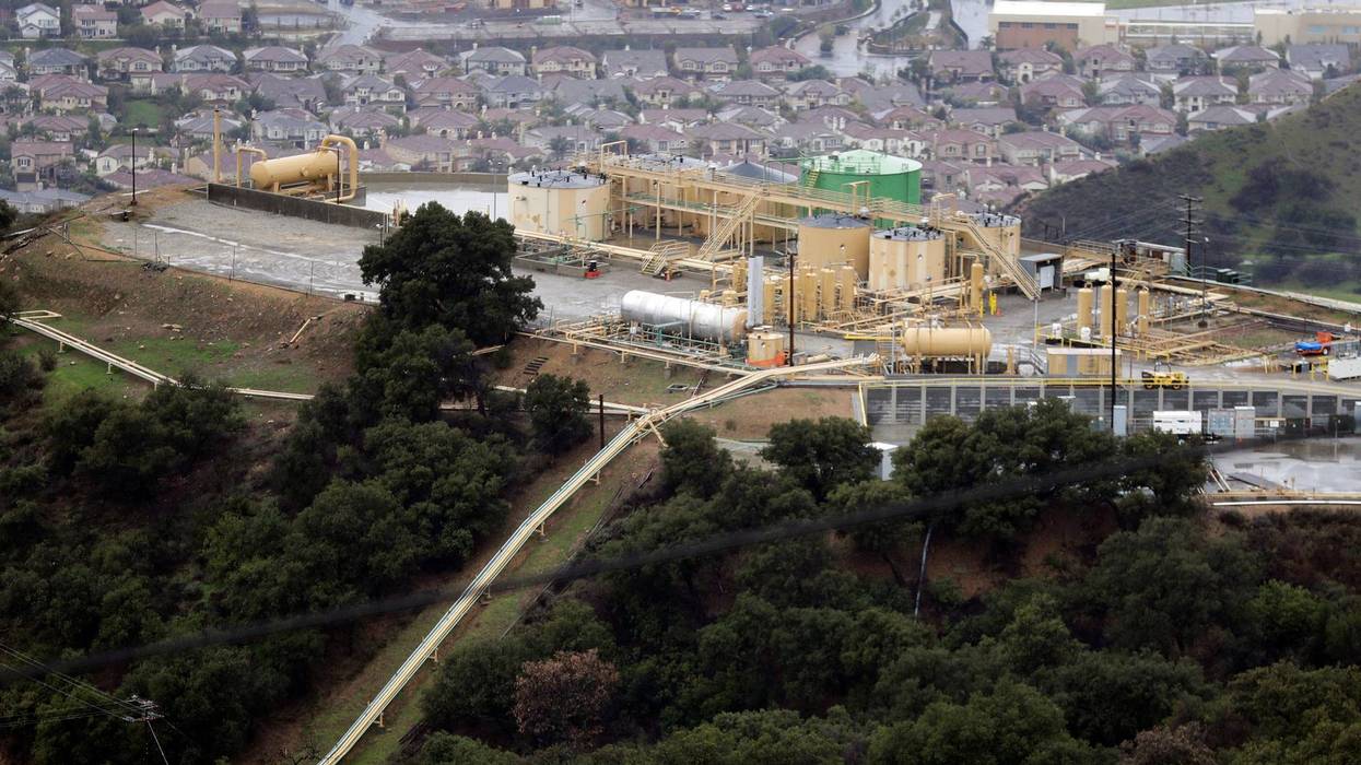 File photo of a gas gathering plant on a hilltop at the Southern California Gas Company's Aliso Canyon storage facility in Los Angeles. The California Public Utilities Commission fined SoCalGas $10 million on Thursday, Feb. 3, 2022, for improperly using ratepayer money on advocacy work around energy efficient building codes. The ruling also requested the utility to reimburse customers for misspent funds.