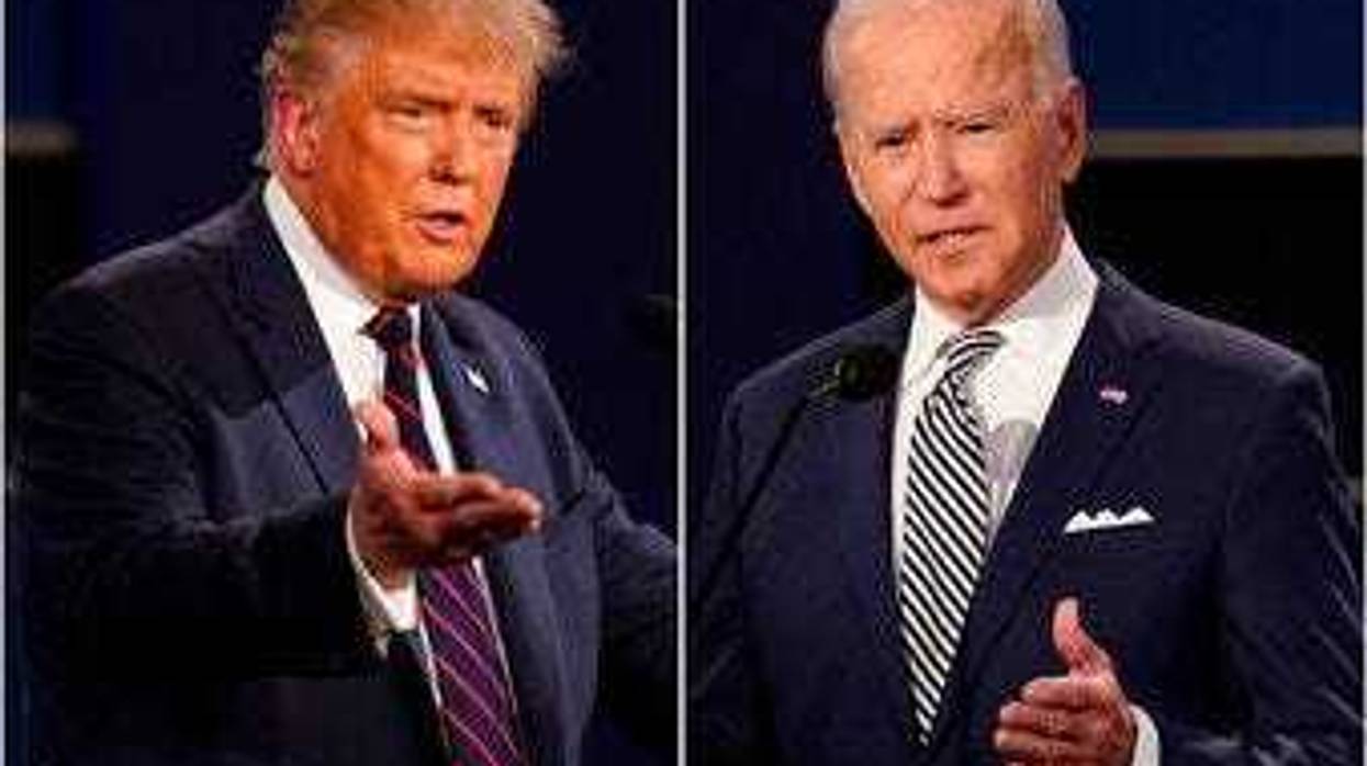 FILE - This combination of Sept. 29, 2020, file photos shows President Donald Trump, left, and former Vice President Joe Biden during the first presidential debate at Case Western University in Cleveland, Ohio. (AP Photo/Patrick Semansky, File)