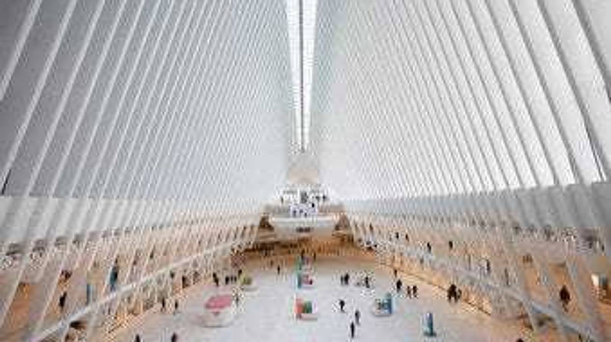 FILE - This March 16, 2020, file photo shows the Oculus at the World Trade Center's transportation hub in New York. (AP Photo/Mark Lennihan, File)