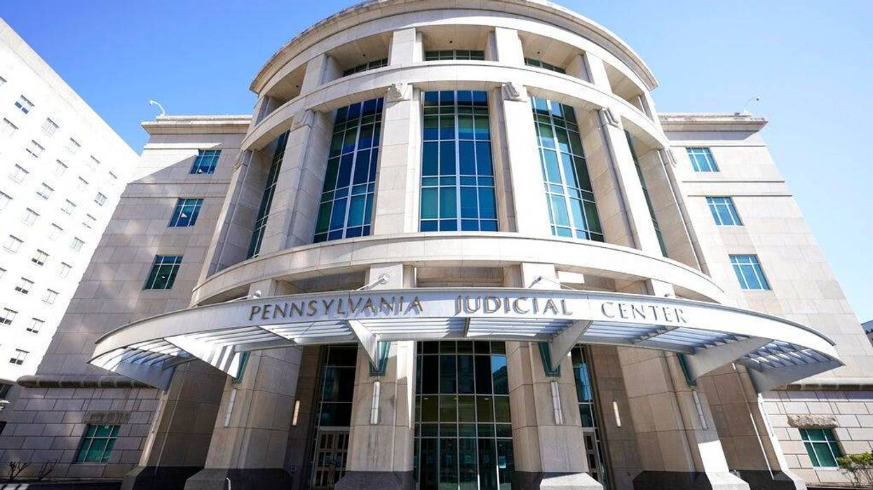 FILE - This Nov. 6, 2020 file photo shows a general view of the Pennsylvania Judicial Center, home to the Commonwealth Court in Harrisburg, Pa. A Pennsylvania court hearing Thursday, July 28, 2022 will address the fate of some 800 mail-in spring primary votes that three Republican-majority county elections boards threw out over the lack of handwritten dates on their outside envelopes. (AP Photo/Julio Cortez, File)