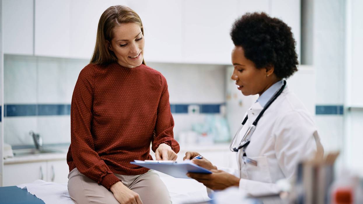 FILE: Woman at doctor's office