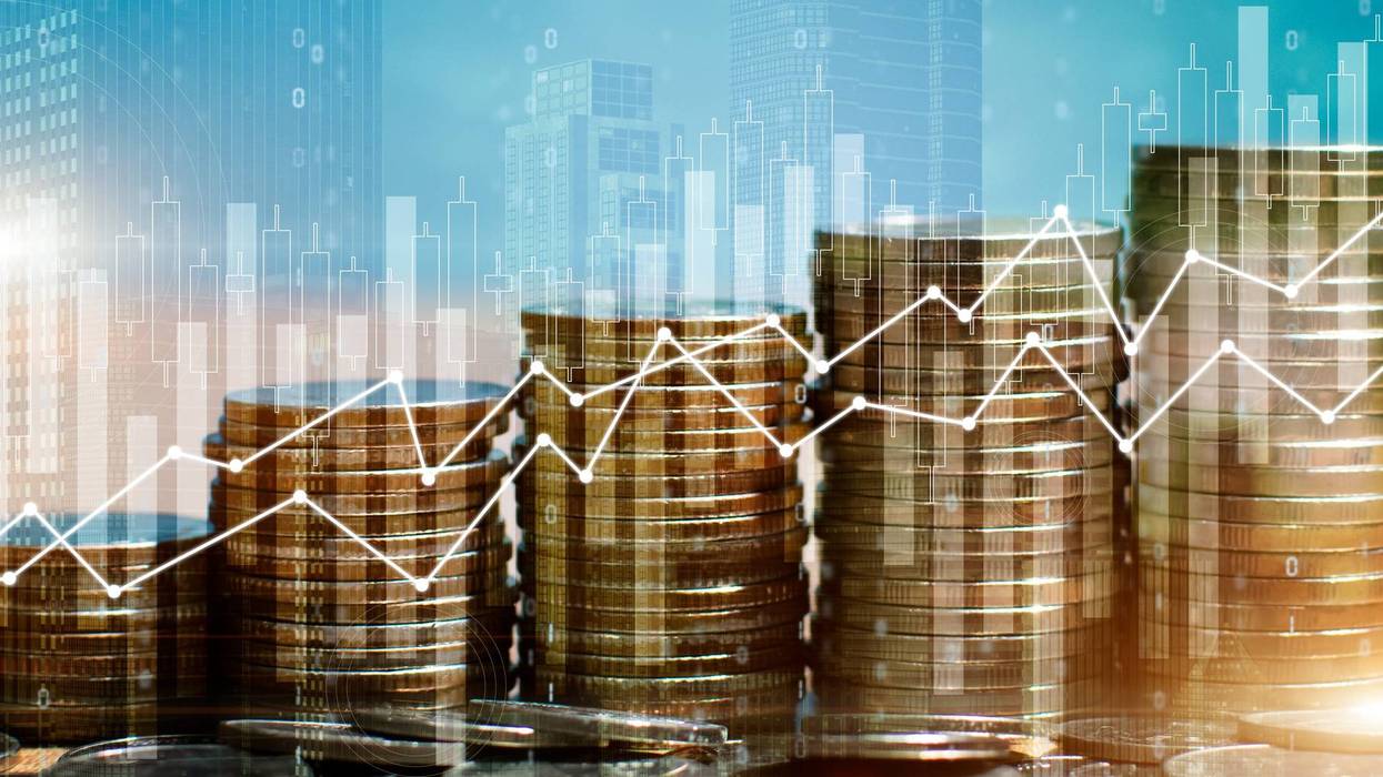 Financial investment and city background concept