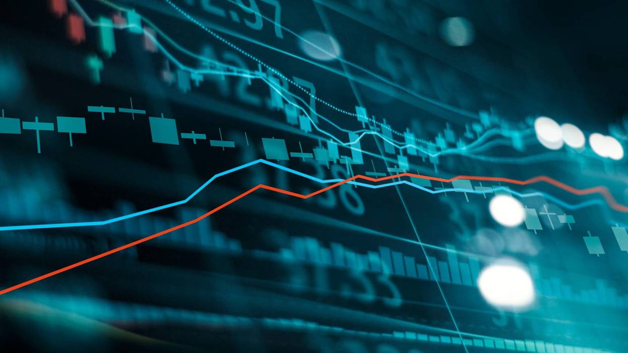 Financial stock market investment trading graph
