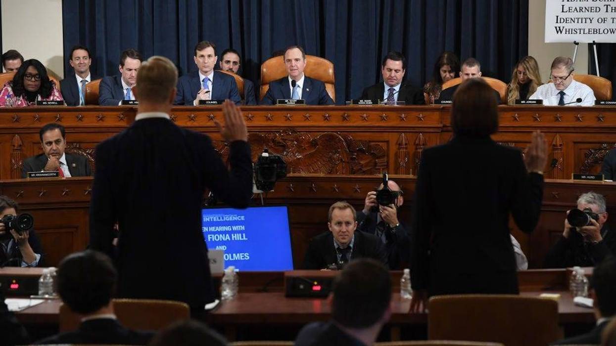 Fiona Hill, the former top Russia expert on the National Security Council, arrives to testify in the House's impeachment inquiry on Nov. 21, 2019.