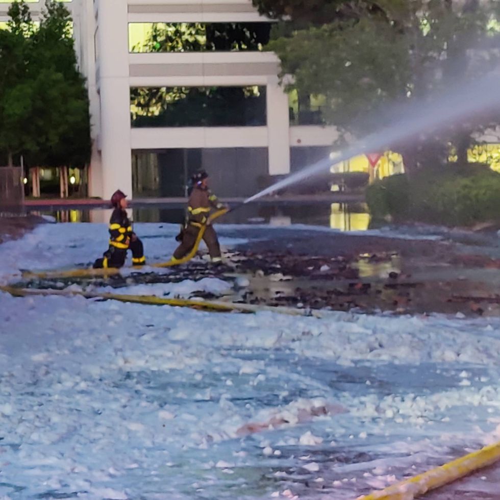 Fire at a building in Concord.