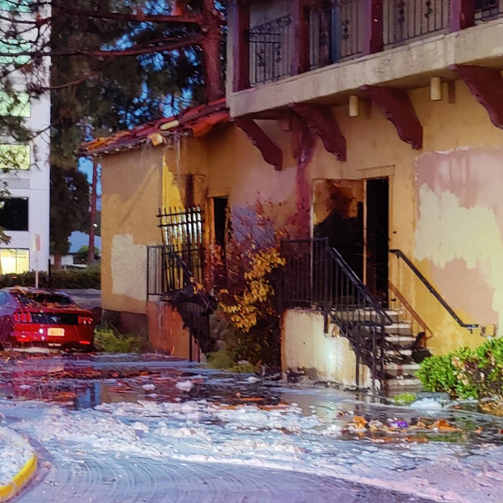Fire at a building in Concord.