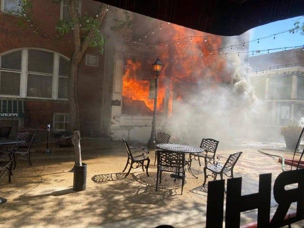Fire in downtown Holly