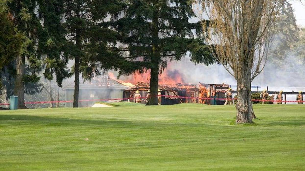 Fire on golf course