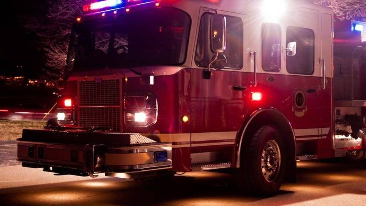 fire truck at night
