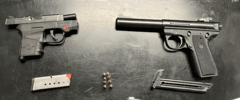 Firearms allegedly recovered during the investigation