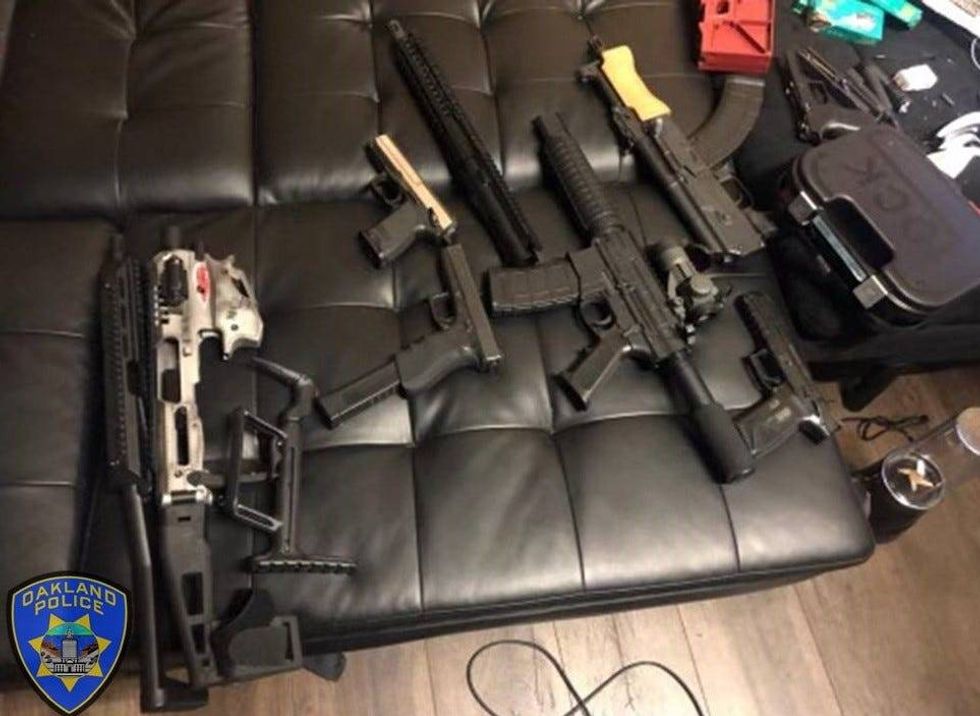 Firearms recovered during the illegal casino bust.