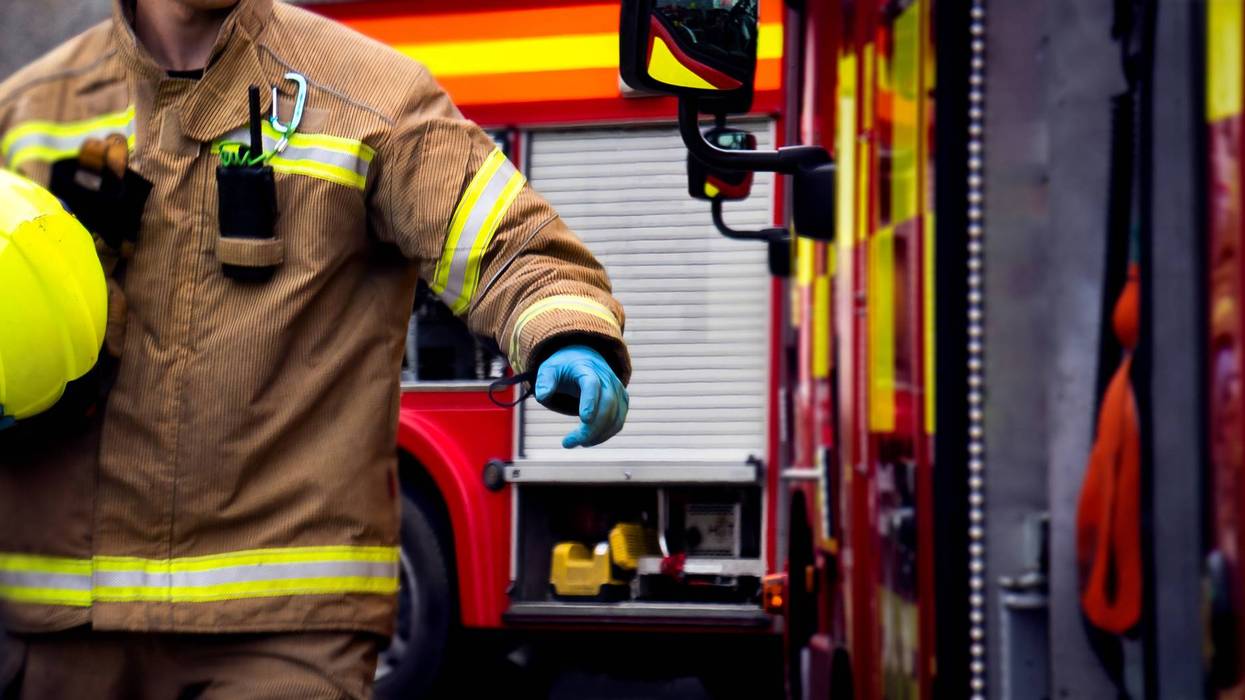 Firefighter at scene of incident