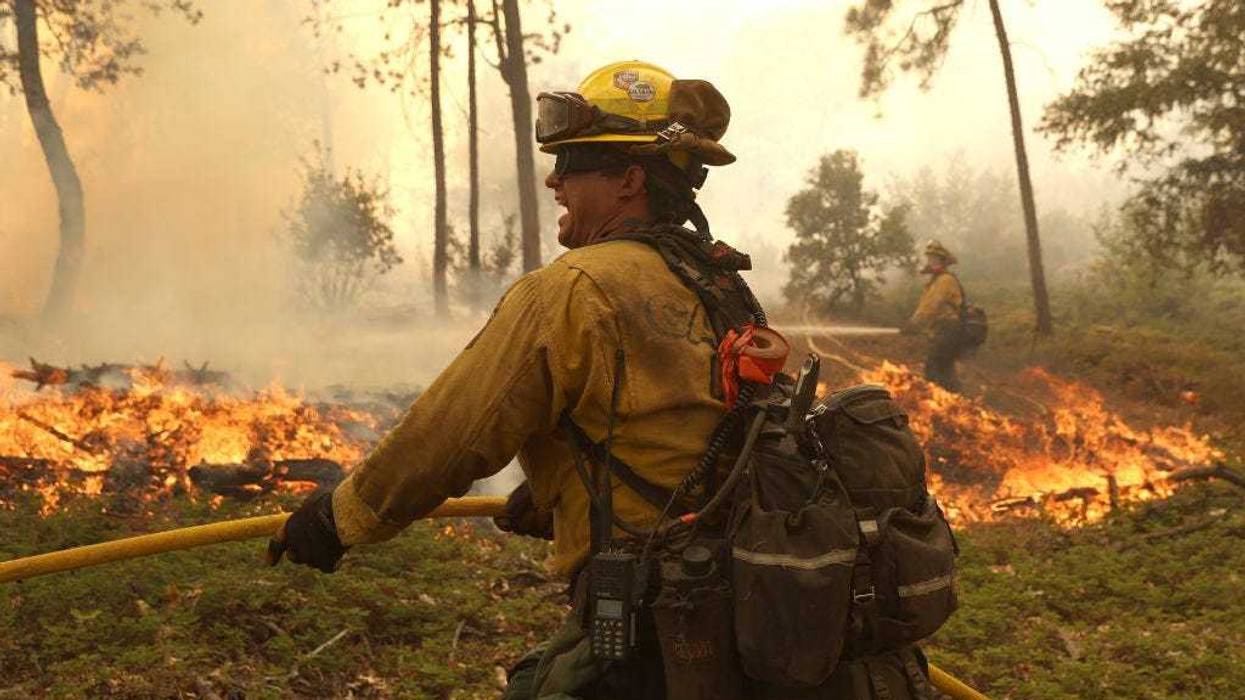 firefighters battling a wildfire