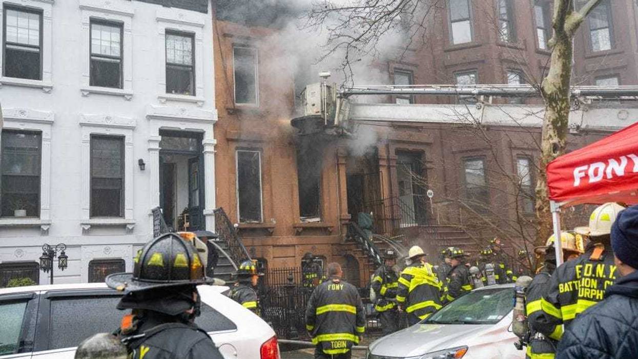 Firefighters found lithium-ion batteries as they fought a two-alarm fire that destroyed a three-story home at 693 Monroe St. in Brooklyn on March 23, 2024.