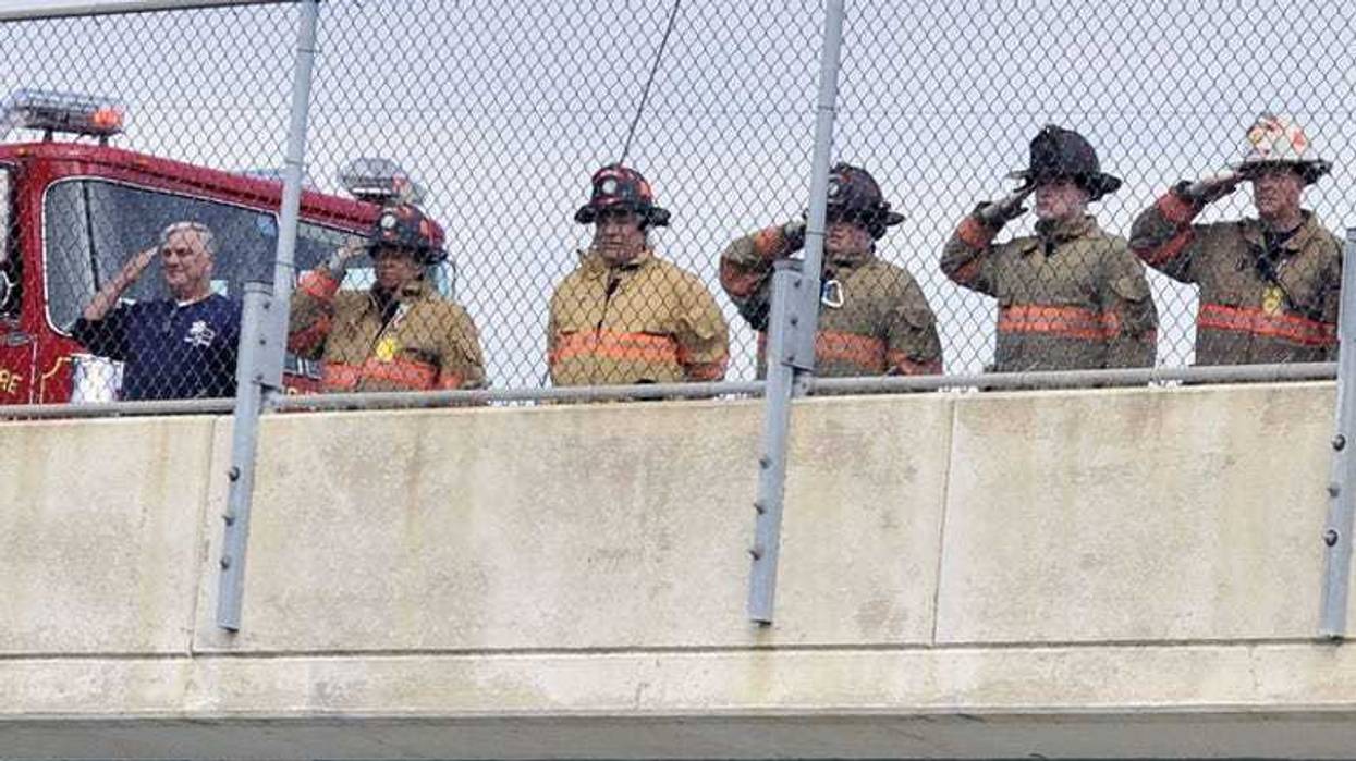 Firefighters Honor Fallen Marine