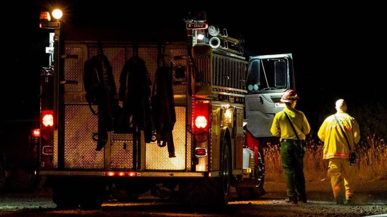 Firefighters prepare to fight nearby wildfires at a Clackamas County fire station on September 9, 2020 in Oregon City, Oregon.