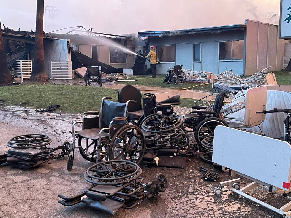 firefighters putting out fire at nursing home