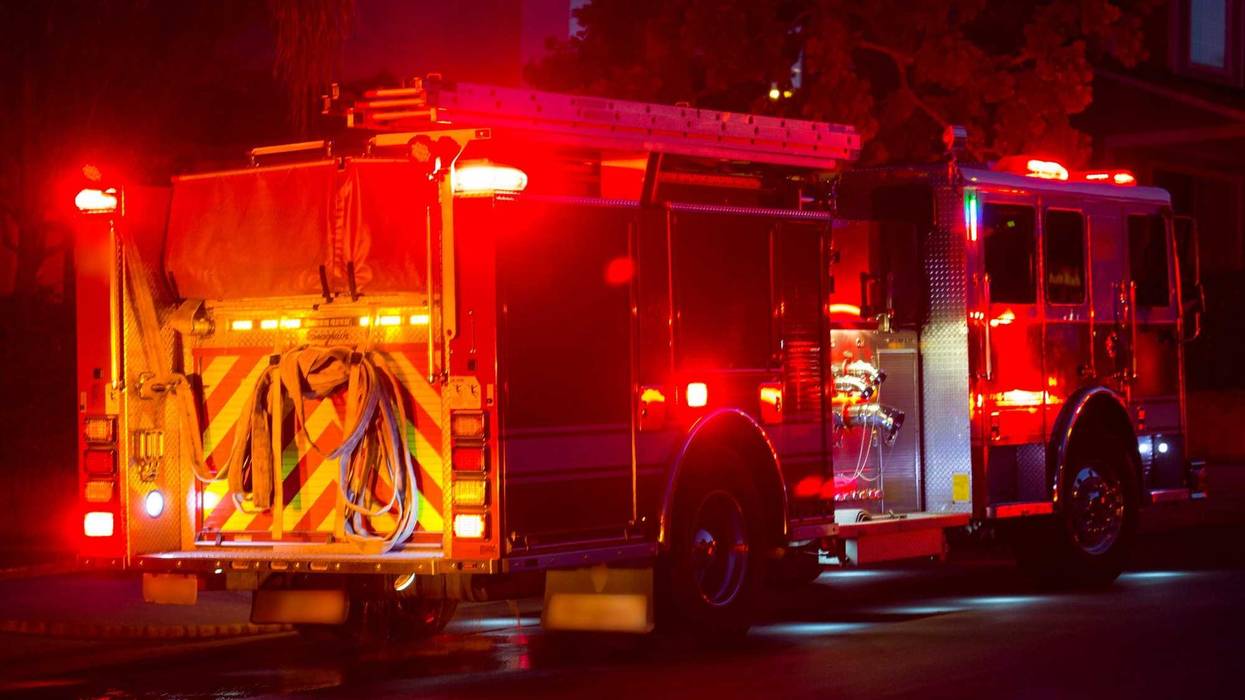 Firefighters respond to the scene of an incident.