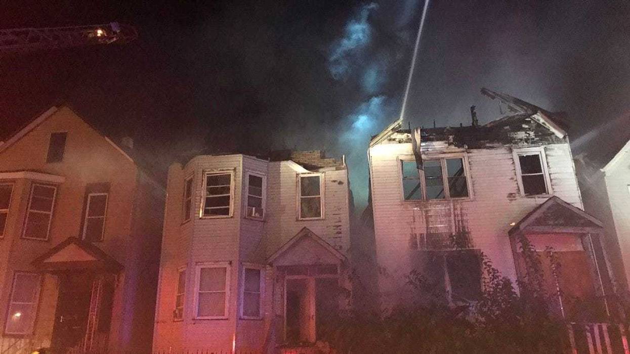 Firefighters responded to a call of several buildings who had caught fire at about 3:30 a.m. in the 4900 block of South Princeton Avenue, Chicago police said.