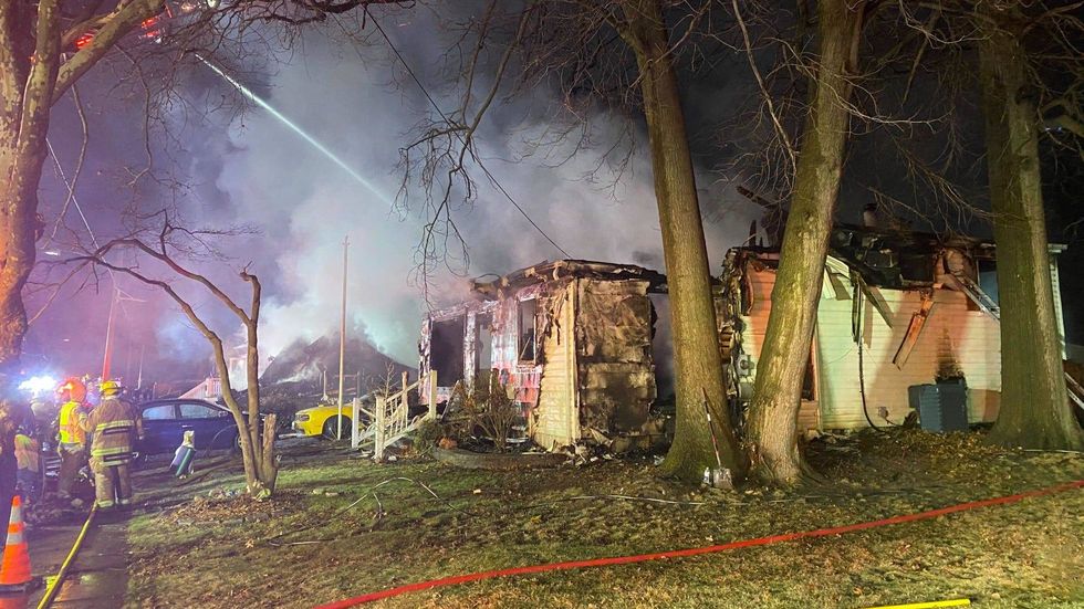 Firefighters subdued a fire at two homes in West Deptford, Gloucester County, early Thursday morning.