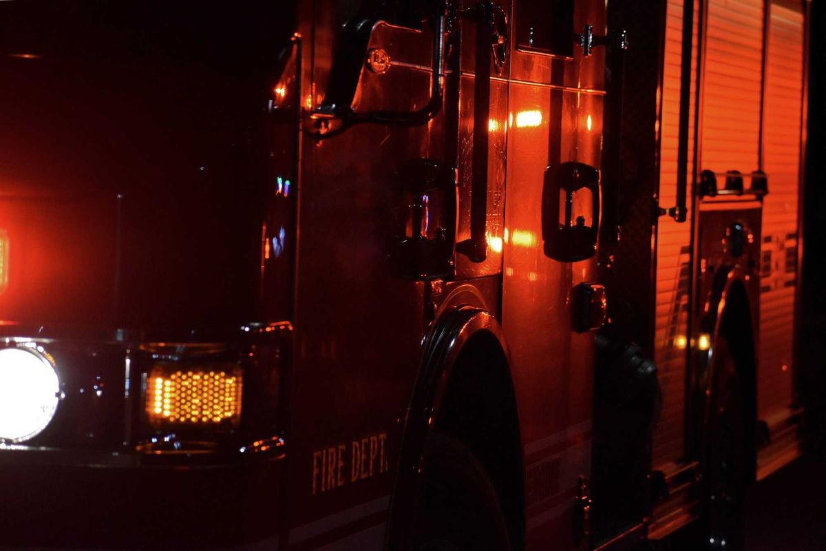 Firetruck responding to a fire.