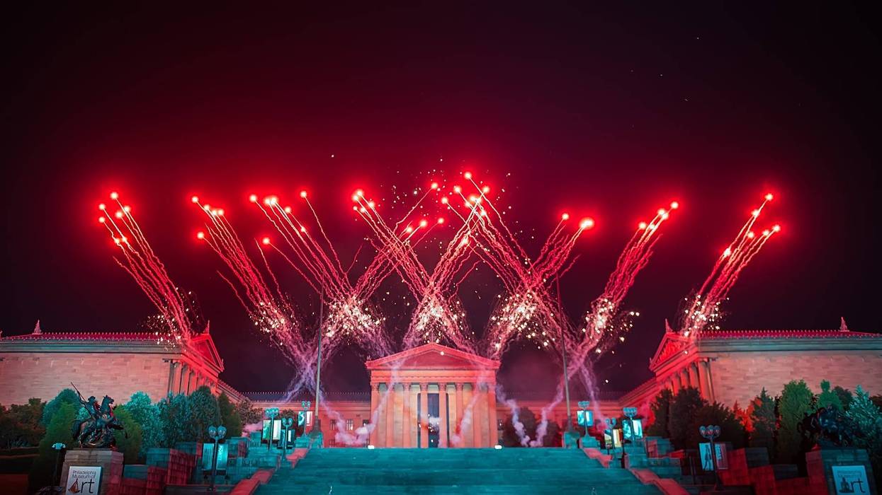 Fireworks above the Philadelphia Museum of Art