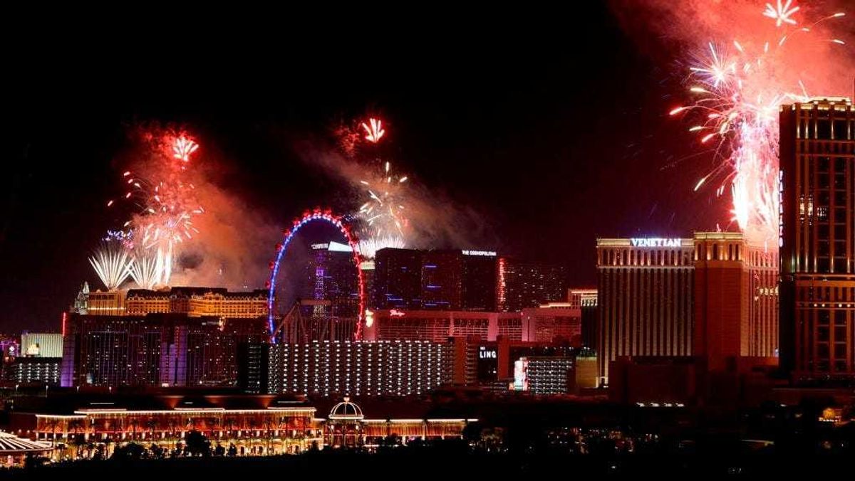 Fireworks by Grucci light up the sky above resorts on the Las Vegas Strip in a Fourth of July celebration on July 4, 2021 in Las Vegas, Nevada.