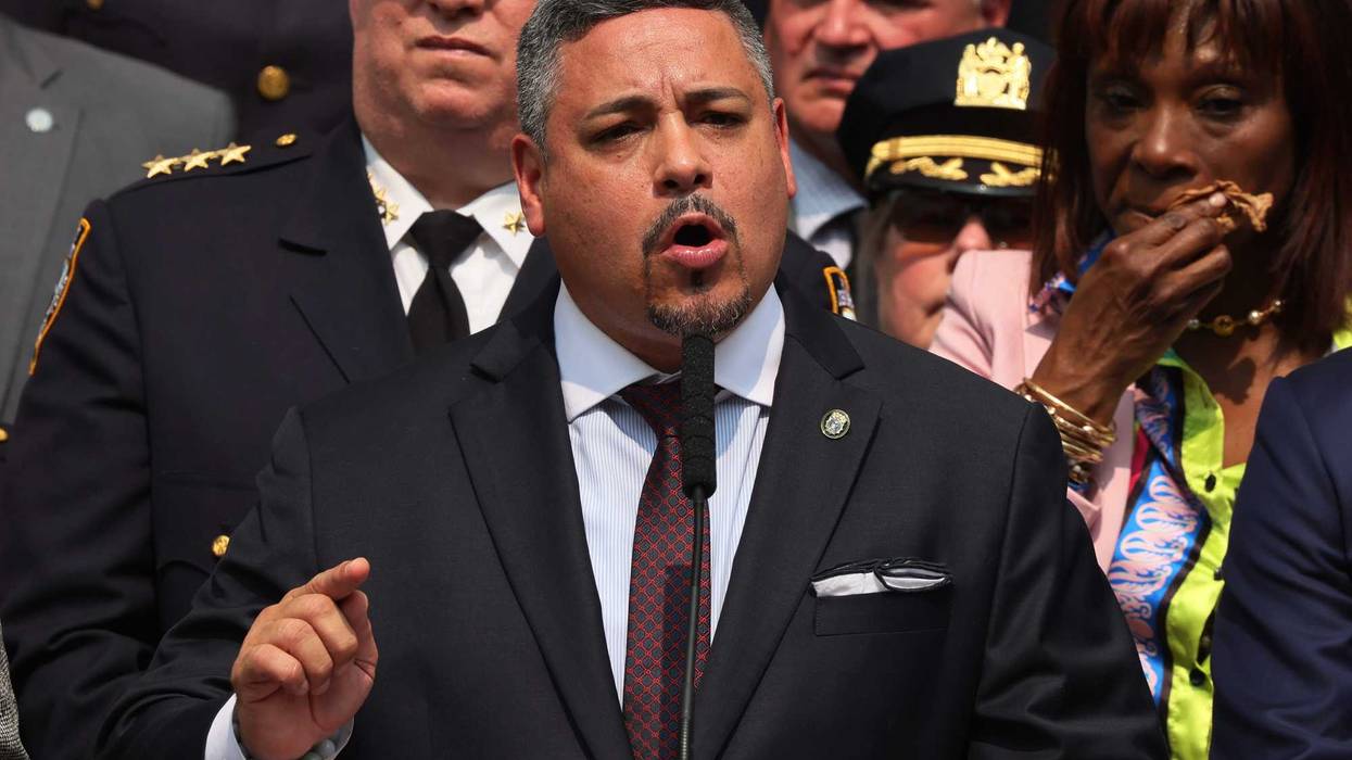 First Deputy Commissioner Edward A. Caban speaks during a press conference at the NYPD 40th Precinct on July 17, 2023 in New York City.