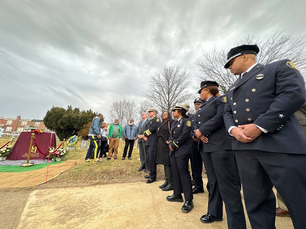 First responders remember 12 victims of the Jan. 5, 2022 Fairmount Fire as a headstone was erected for them.