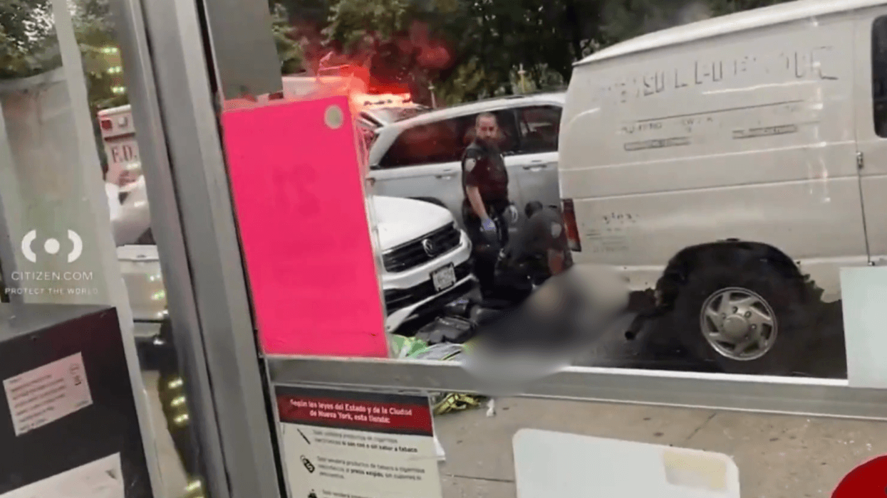 First responders were seen performing life-saving measures on the victim at the shooting scene
