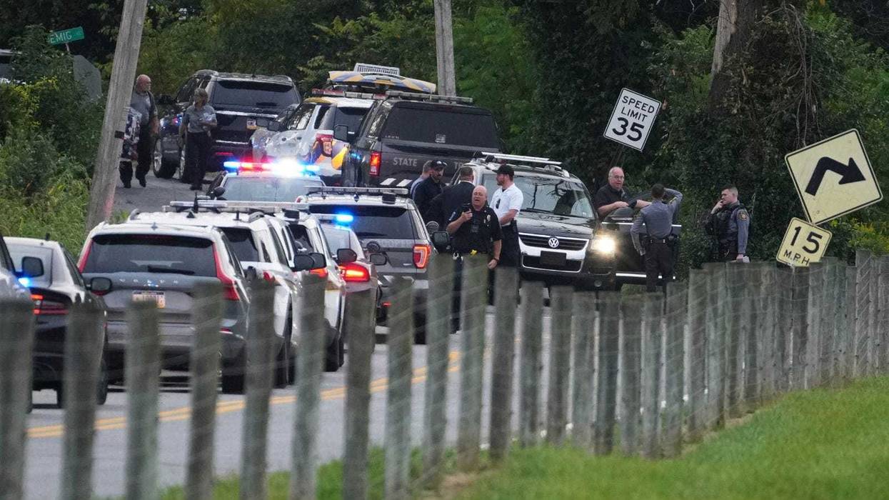 First responders work the scene after several people were injured during a shooting involving police officers on Wednesday, Sept. 17, 2025, in North Codorus, Pa.
