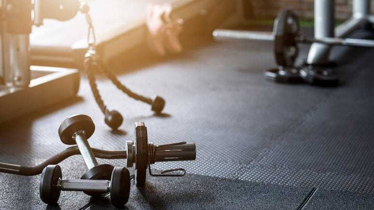 Fitness equipment in gym