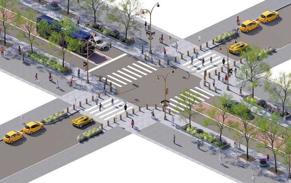 Five lanes of traffic will be reduced to three lanes