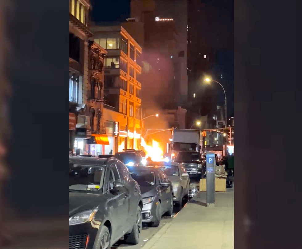 Flames and smoke rose above E. 29th Street and Sixth Avenue before the FDNY extinguished the fire