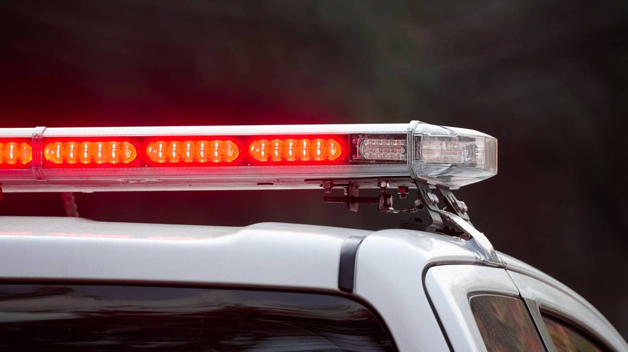 flashing sirens of police car