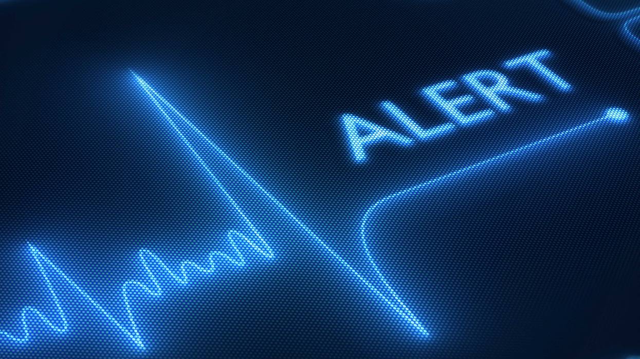 Flat line alert on a heart monitor