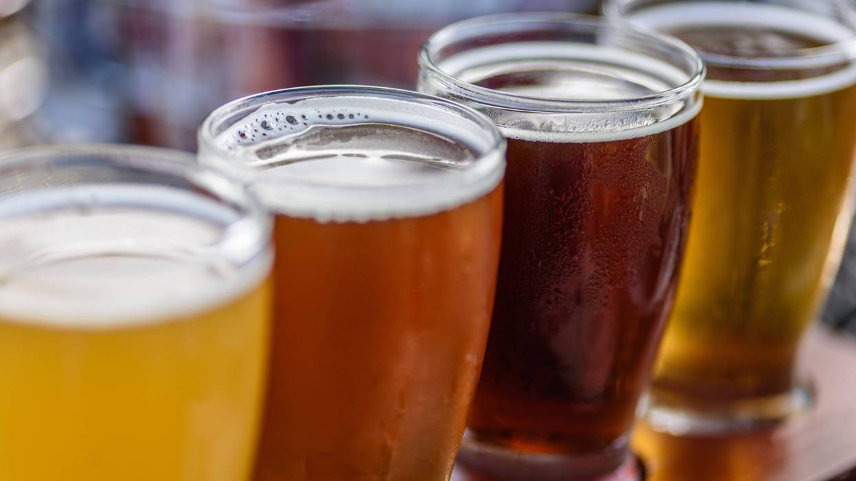 Flight of craft beer