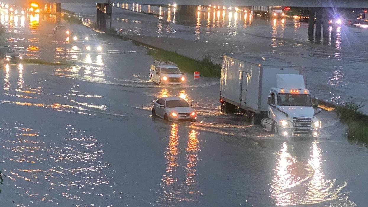 Flooded roads in Metro Detroit