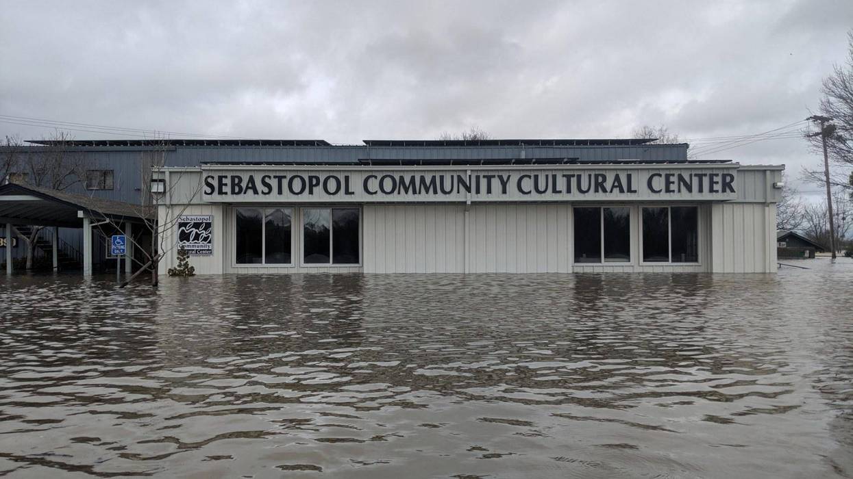 Flooded Sebastopol Community Cultural Center