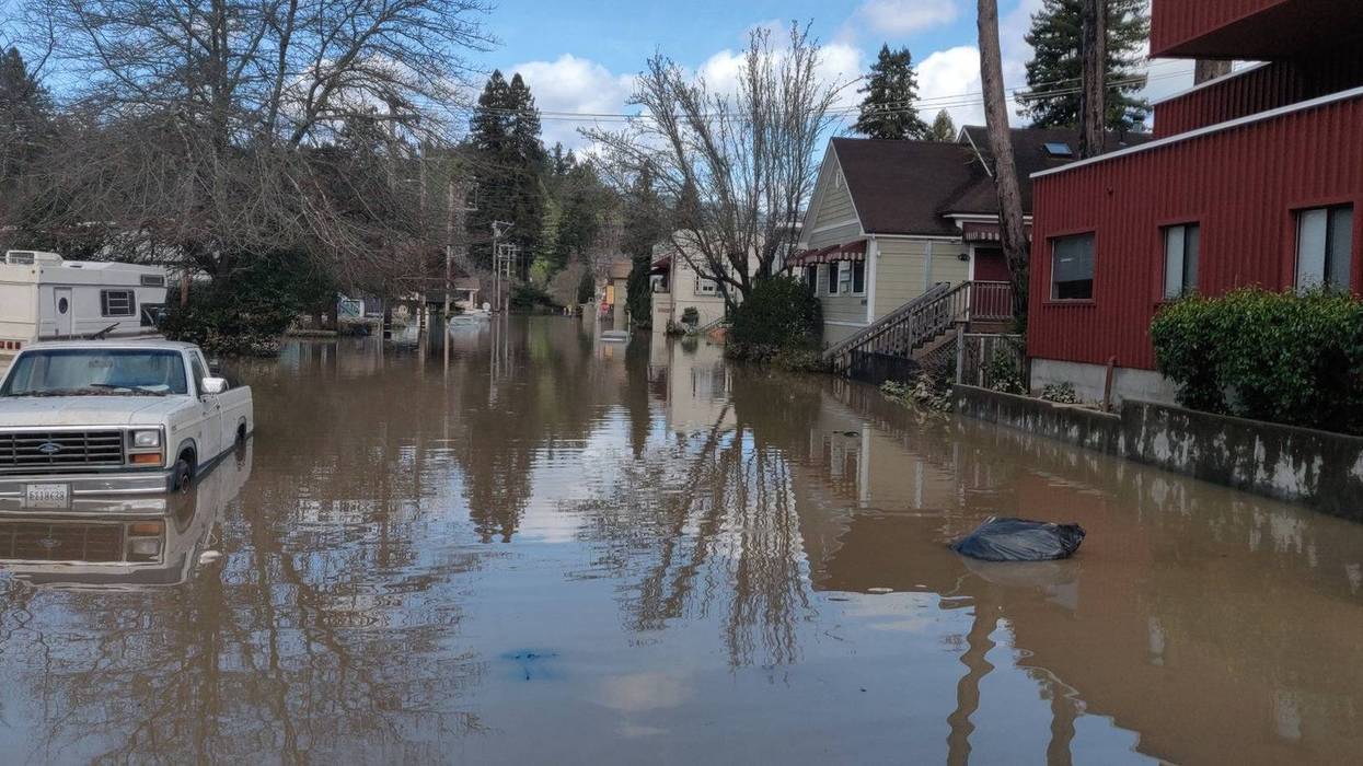 Flooding from the Russian River in Sonoma County in February 2019.