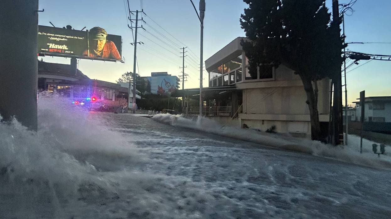 VIDEO: Water main break floods WeHo streets, opens sinkhole